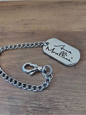 Anna Morellini Silver Tone Purse Tag With Chain Replacement Tag
